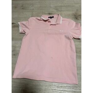 Fred Perry Mens Pink Polo Shirt Size M Short Sleeve Punk Oi! GBH Blitz READ